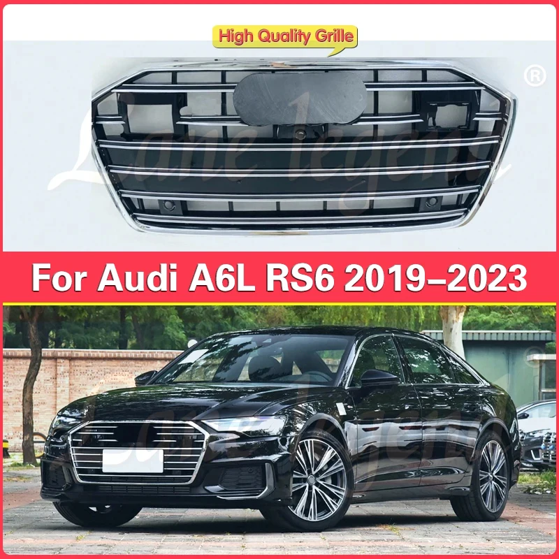 

With Acc For Audi A6/A6L 2019 2020 2021 2022 2023 Car Front Bumper Grille Centre Panel Styling Upper Grill (Modify For S6 style)