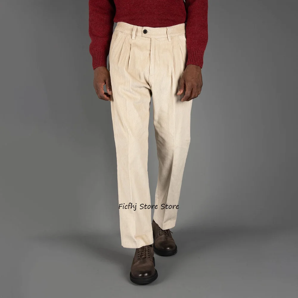 

Мужские брюки пошиття для мужчин из вельветовой ткани, деловые повседневные облегающие прямые брюки, рабочие брюки, классическая одежда
