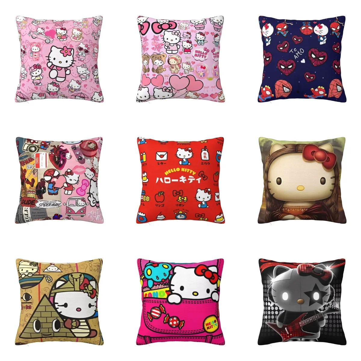 

Квадратная наволочка Hello Kitty, забавный дизайн, диван, домашний декор