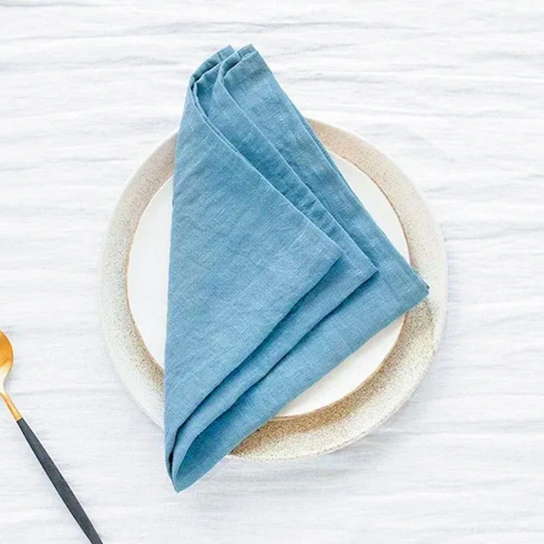 24 Pcs 42cm x 42cm Cloth Napkins Washable Reusable Bulk Plain linen Cotton Napkin for Home Wedding Party Dining Table Decoration
