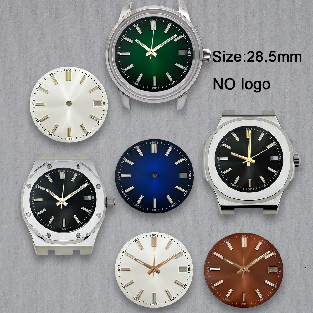 New No Logo 28.5mm Watch Blank Dial For NH35 Movement Custom Logo Watch Dials Hands Accessories Repair Tools
