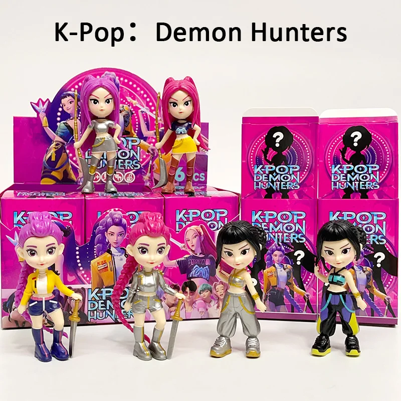 

2025 Hot Anime KPop Demon Hunters Doll Vinyl Toy Rumi Mira Zoi Character Vinyl Mask Blind Box Ornament Toy Birthday Gift