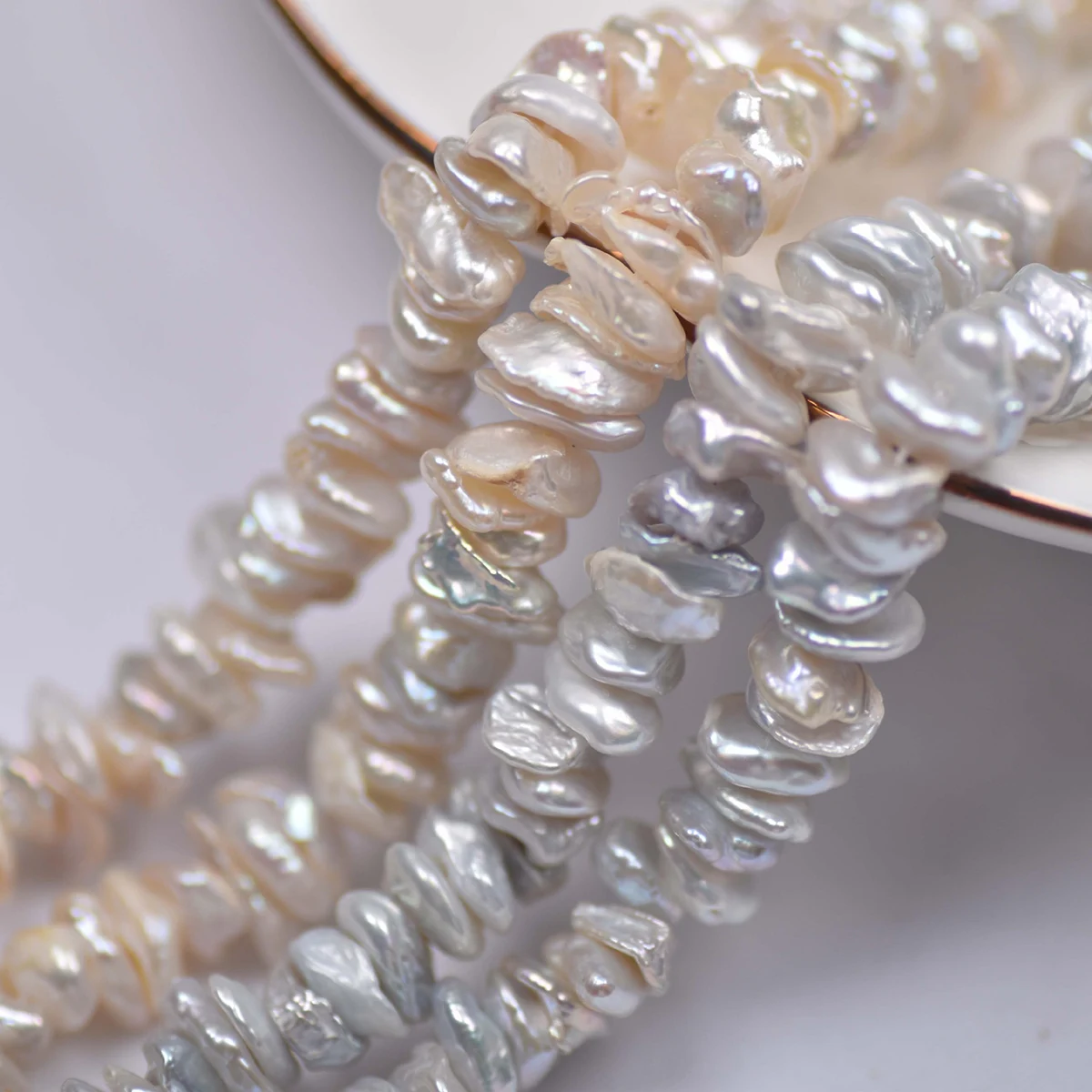 Natural Pearl Baroque Shaped Irregular Round Cross Button Beads for Making DIY Charm Jewelry Necklace Bracelet Earring Gift