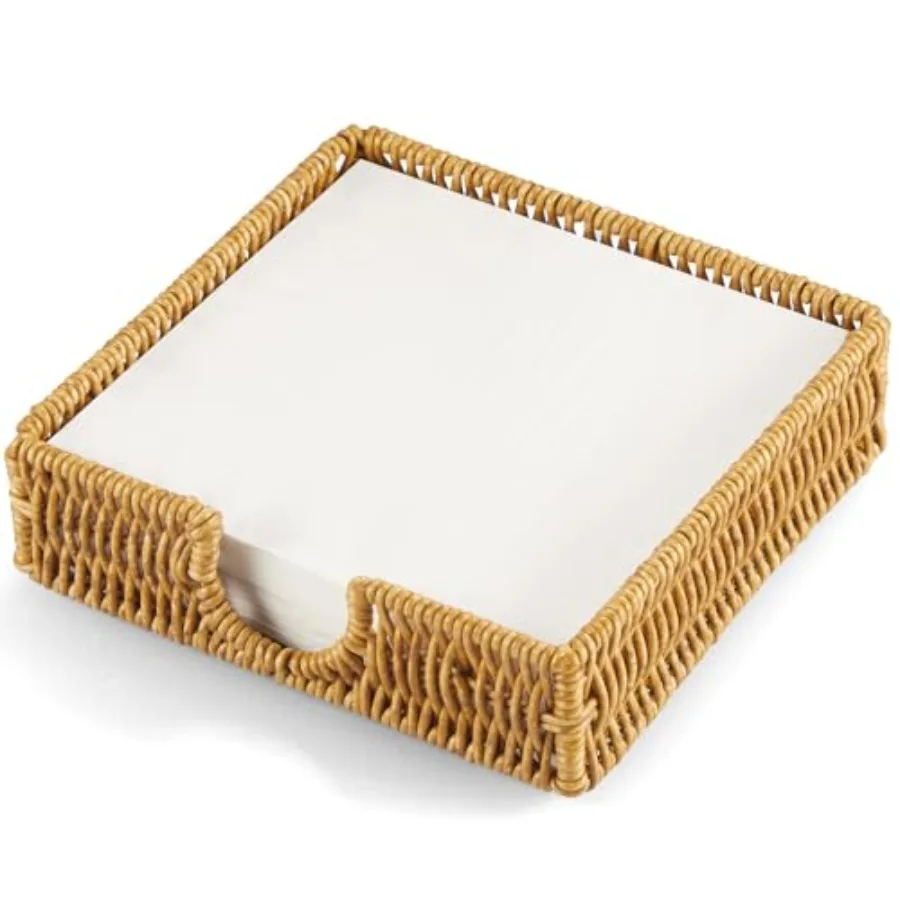 

Napkin Holder for Table, Woven Wicker Synthetic Rattan Napkin Holders For Paper Napkins, Napkin Holders for Kitchen Dinner Tabl