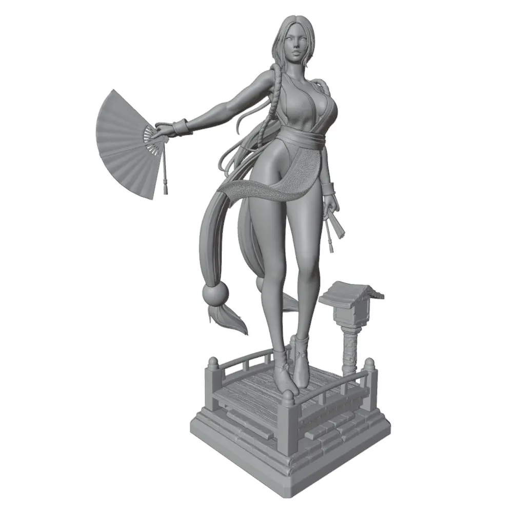 1/24 Sexy Long-Haired Girl Miniature Resin Statue 75mm Handmade Model Kit, 3D Printed Resin Toy Kit Gk Unpainted Figure DIY Unassembled Statue Anime Doll Model Collection Sexy Girl Suitable for Role-Playing Games and Collecting Miniature Female Character Decoration - Detailed Poses and Sculptures
