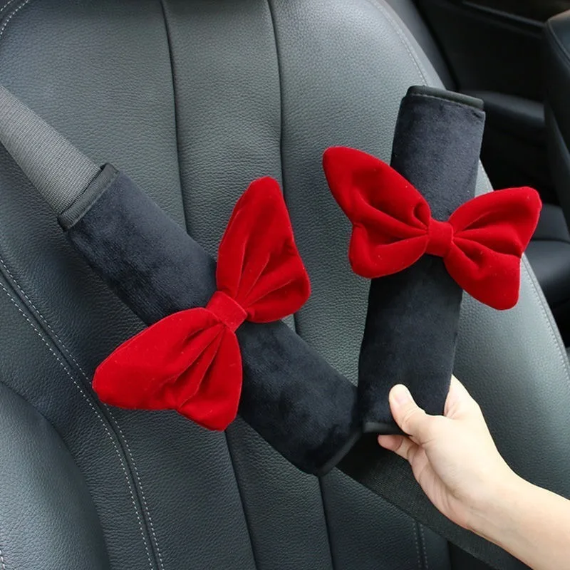 Decorazione del papillon rosso per le donne della ragazza interni dell\'auto Console centrale copertura della spalla pad ornamenti decorativi