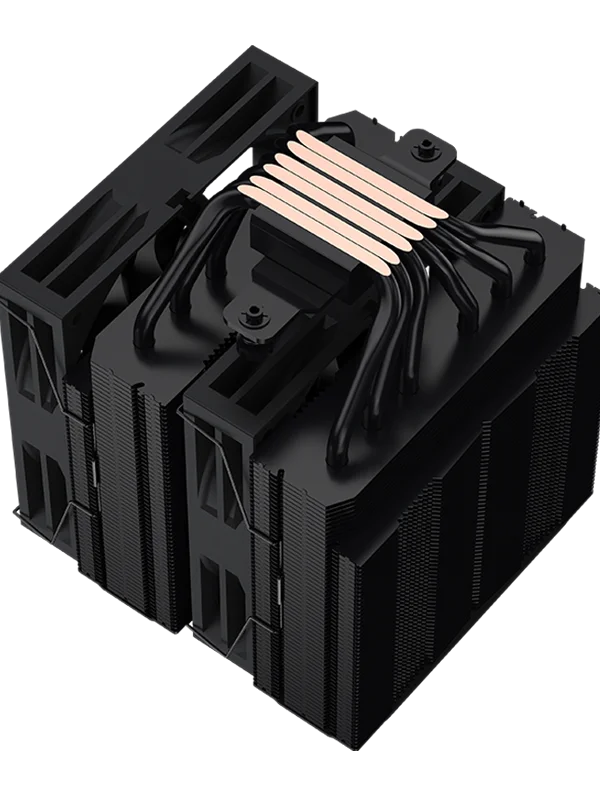 COOLLEO A60 PRO BLACK 6 6mm Anti-gravity Full Blackening High Performance Double Tower CPU Cooling Fan Fluid Bearing Low Noise