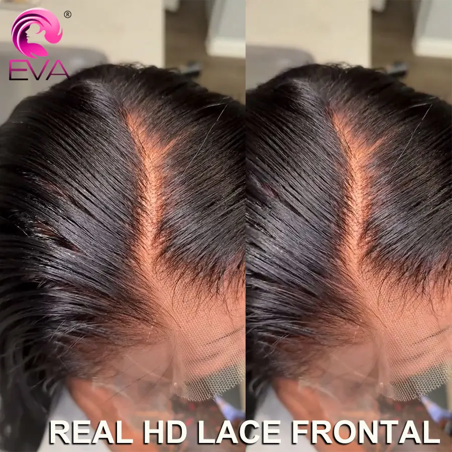 

Eva Hair 13x6 HD Lace Frontal Pre Plucked Natural Hairline 100% Human Hair Straight & Body Wave Real HD Lace Closure 5x5/6x6/9x6