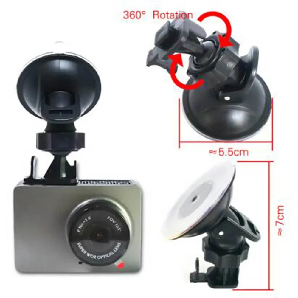 Newest T Type Small DVR Suction Cup Bracket for Xiaomi Yi Car DvR GPS DV Sucker Dash Cam Suction Cup Holder of Car Stand Camera