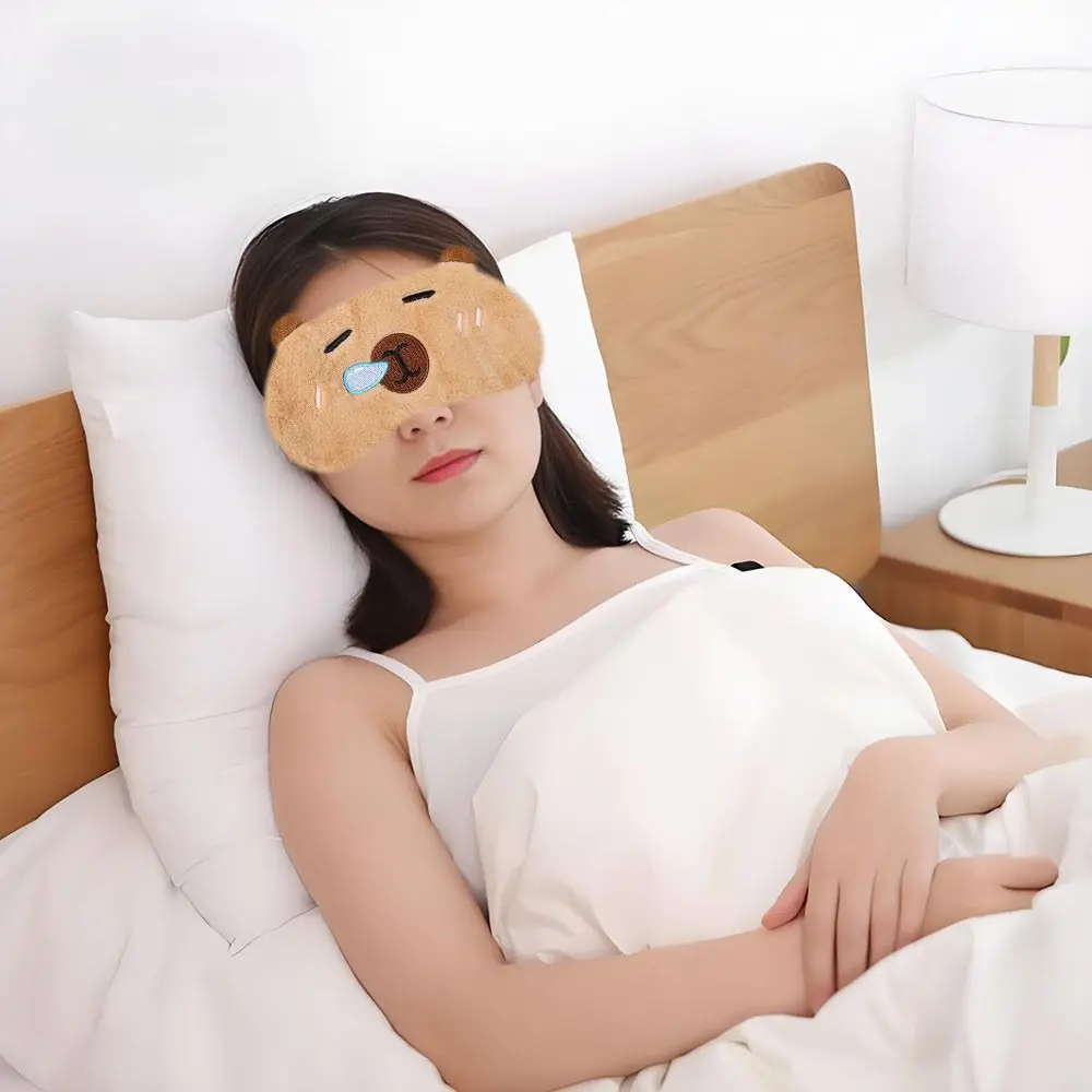 

Cute Capybara Sleep Eye Mask Soft Cartoon Eye Shade Relaxing Eye Mask Girls Women Home Travel
