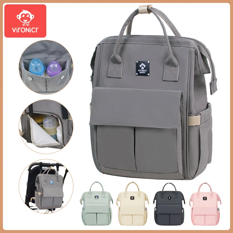 mummy-bag-backpack-large-capacity-oxford-cloth-multifunctional-baby-bottle-travel-storage-diaper-bag-stroller-hanging-bag