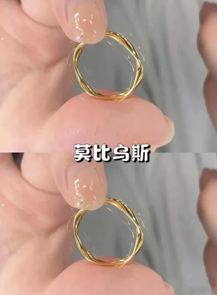24k pure gold rings for women 3d hard gold inside empty simple rings 0.5g