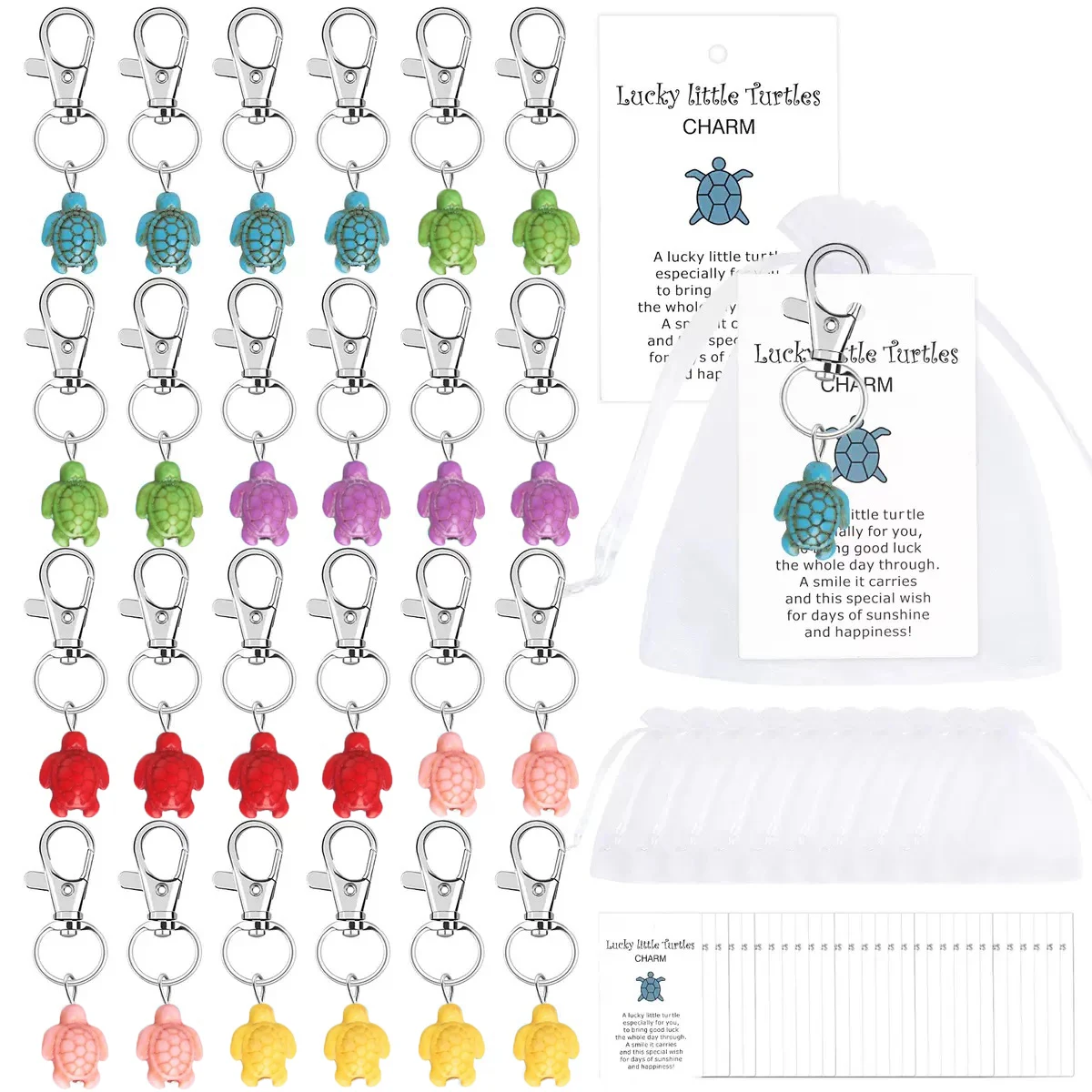 12/24set Lucky Travel Turtle Keychain Pendant Pendant Party Gift Party Thank-You Gift Party Souvenir