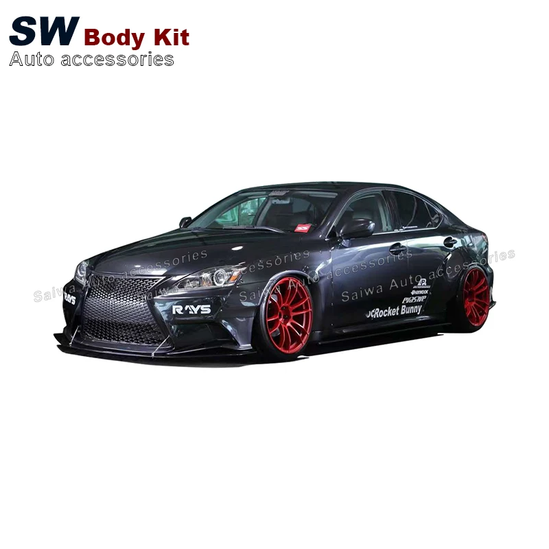 Fiberglass Wide Body Kit For Lexus ISF 2006-2012 Upgrade Aerodynamic Performance Kit Fender Wheel Bump Arch Wide Body Auto Parts