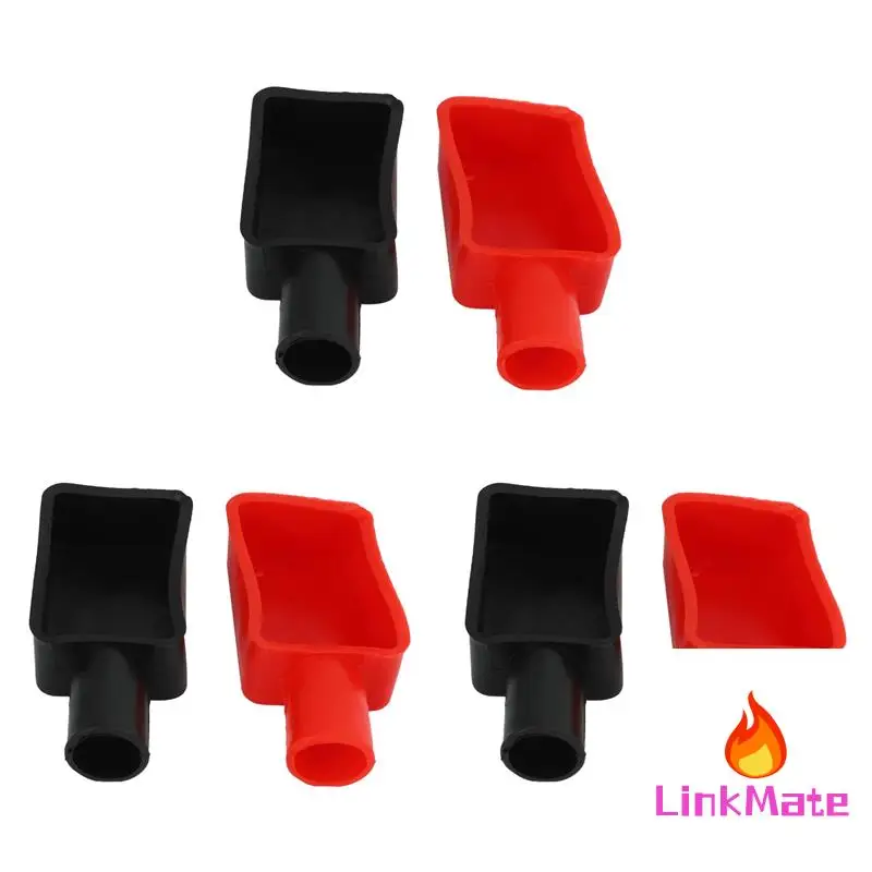 

6 Pcs Car Battery Positive And Negative Protective Covers, Rubber Sleeves, Battery Terminal Protection Sleeves