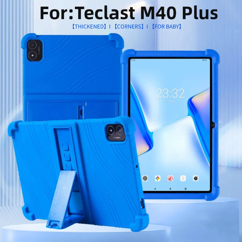 ForTeclast M40 Plus Safe Shockproof Silicone Cover TLC005 Tablet 10.1 inch Protective Soft Adjustable Stand Shell