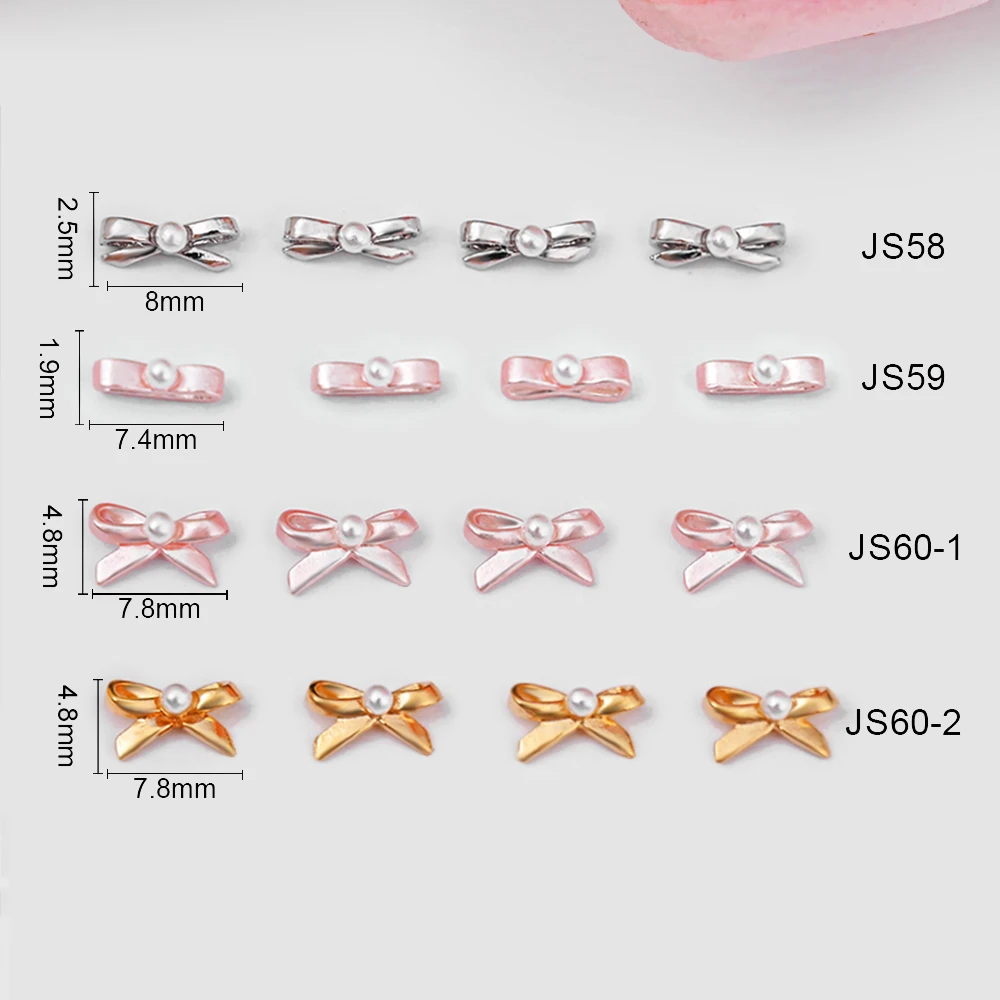 20/10Pcs Pink Ballet Dancing Shoes Bow Nails Charm Bow-Tie Nail Art Decoration French Ballerina Girl Bow Manicure Ornaments 8mm