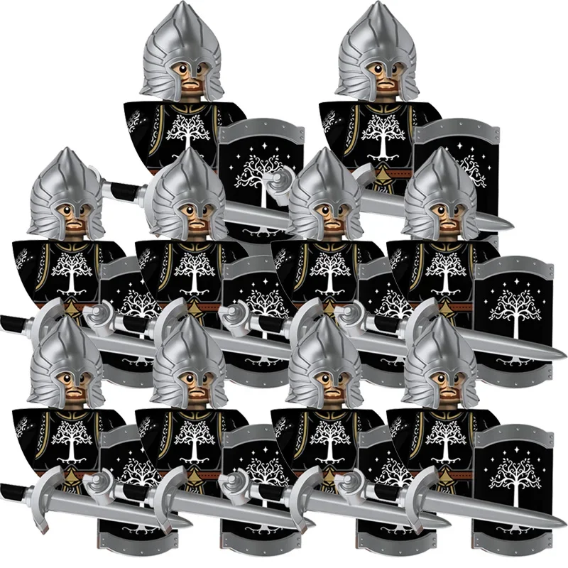Jouets pour enfants, série Lord Rings, figurines d'action, soldats Gondor, figurines militaires médiévales, blocs de construction, cadeaux d'anniversaire pour garçons