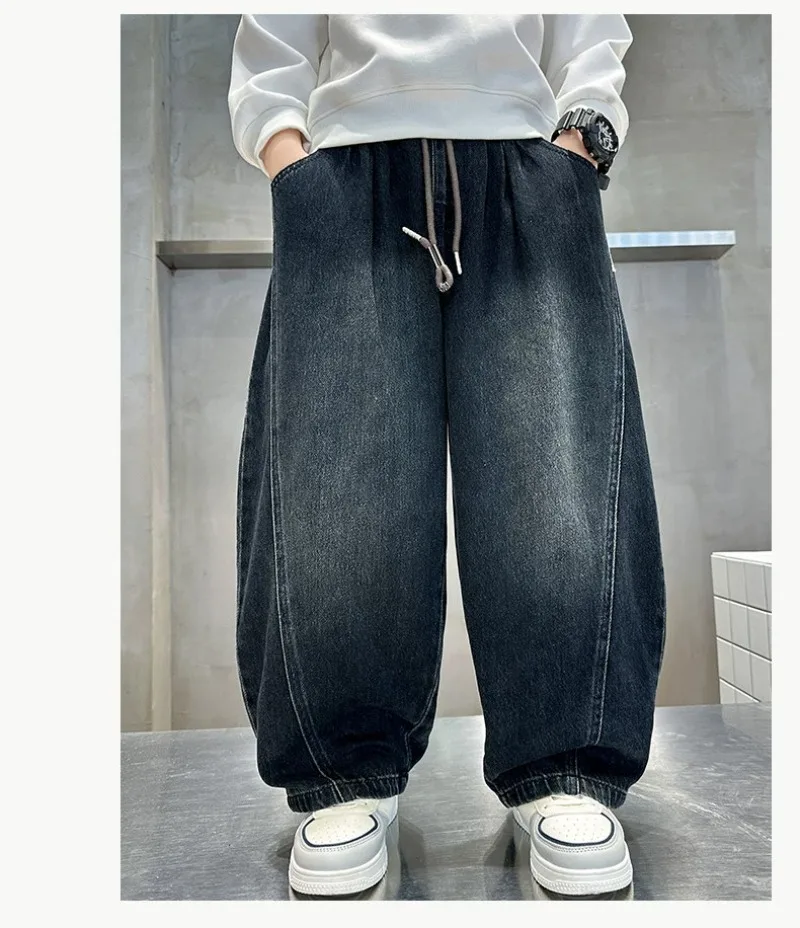 Teenager-Jungen-Jeans UNITIM 2026 Herbst Kinder-Jungen Vielseitige Patchwork-Jeans 4-14 Jahre Junge Jungen Schicke Gerade Hosen – Detail 21