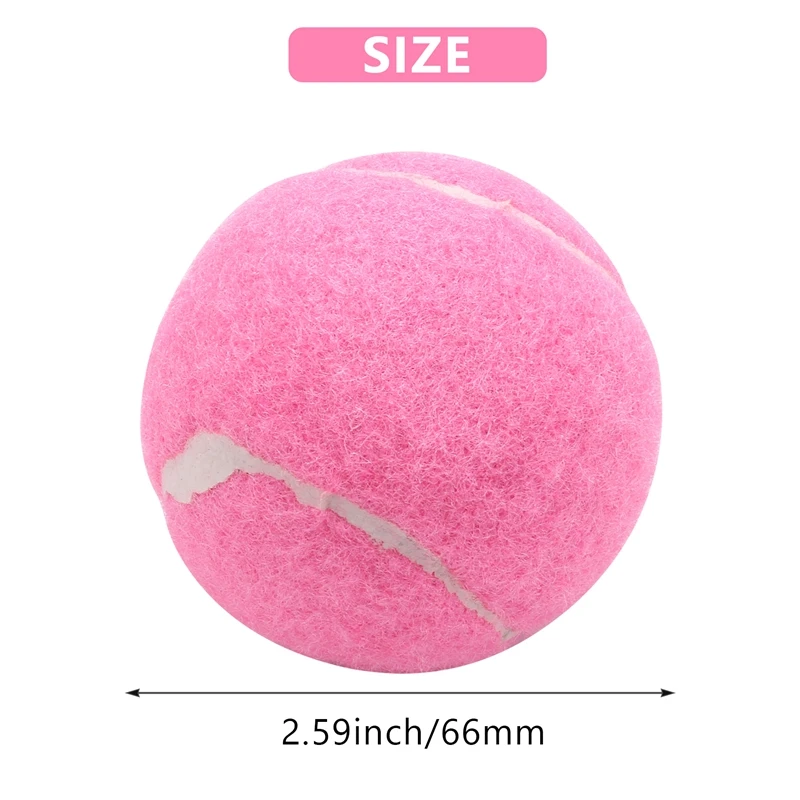 6Pcs Pack Pink Tennis Balls Wear-Resistant Elastic Training Balls 66Mm Ladies Beginners Practice Tennis Ball For Club