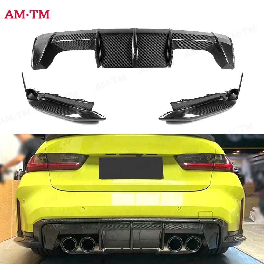 

For BMW M3 G80 M4 G82 G83 2021+ Dry Carbon Fiber Car Rear Bumper Diffuser Rear Splitters Spoiler Back lip Upgrade body kit
