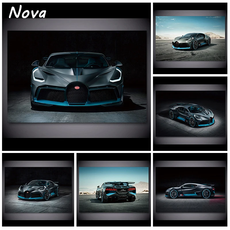 Pintura en lienzo BUGATTI 2018 Chiron Sport Red Car Concept, arte de pared, imagen, carteles de seda, impresiones, decoraciones modernas para el hogar