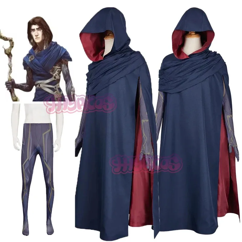 

LOL Arcane Season 2 Viktor Machine Herald Cosplay Costume Hooded Cloak Robe Glove Wig Adult Man Halloween Christmas Suit