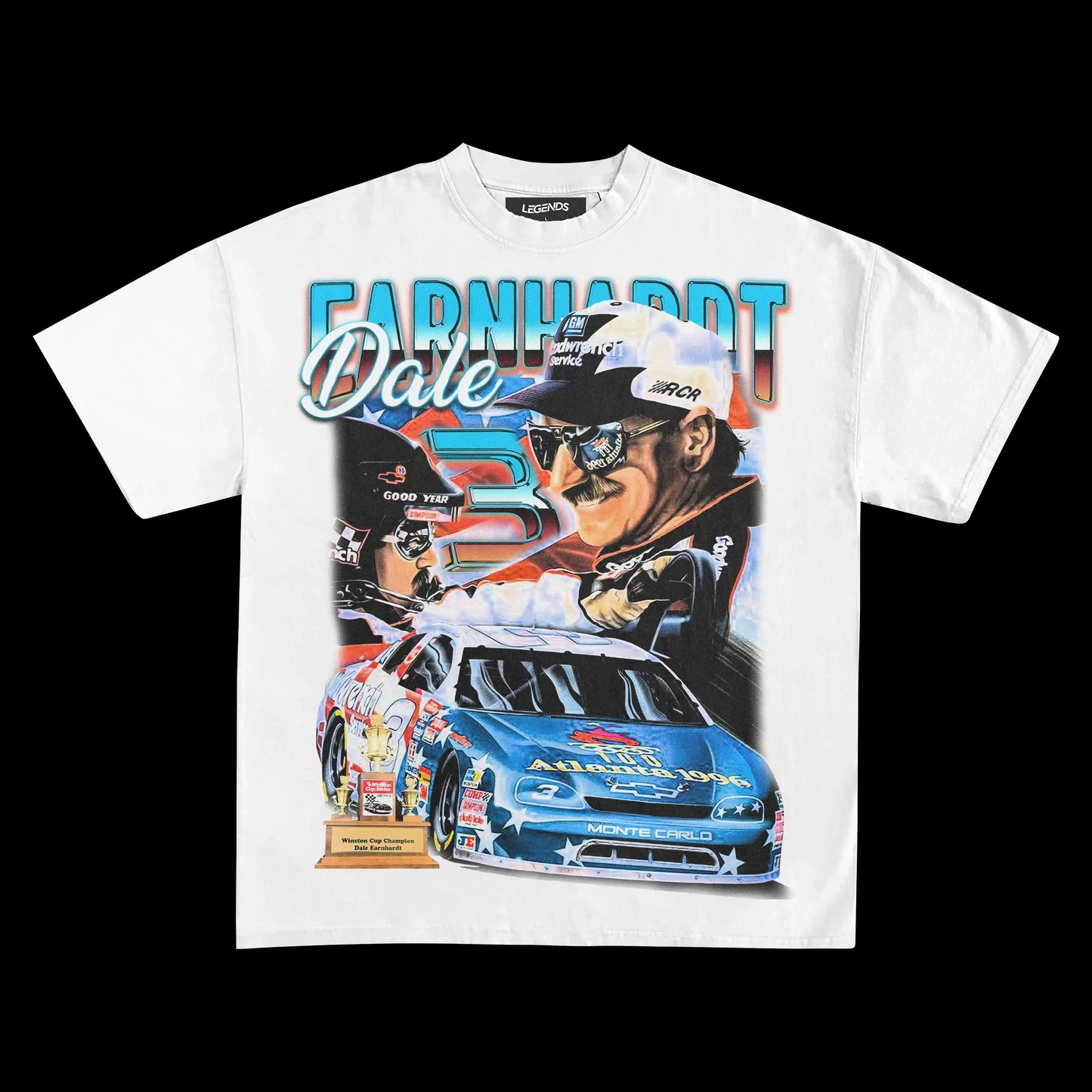 

2025DALE EARNHARDT WINSTON CUP TEE Новая винтажная американская футболка с принтом и круглым вырезом с короткими рукавами, свободная для мужчин и женщин