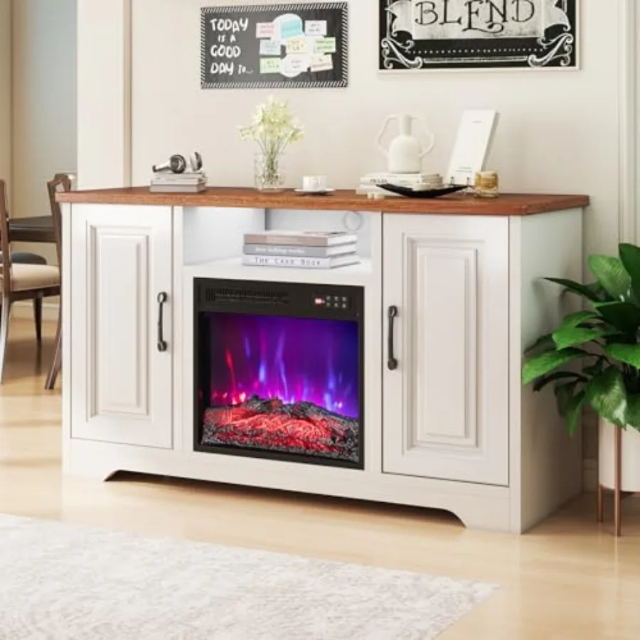 Electric Fireplace Insert 18-inch Wide, 750W/1500W Fireplace with Remote Control, 7 Realistic Flame Colors, 5 Adjustable Bright