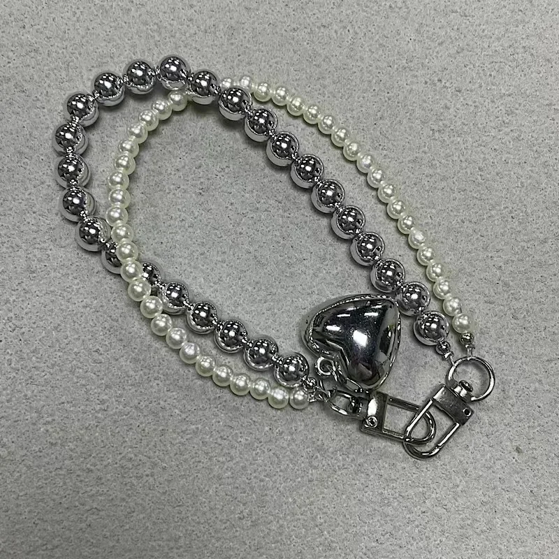 1pcs Love Bead Phone Charm With Accessories Keychain Camera Bag Pendant Hanging with iPhone Keychain