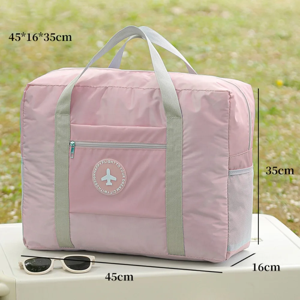

High Quality Oxford Cloth Travel Tote Bag Soft Solid Color Student Shoulder Bag Square Shape Versatile Bag Travel