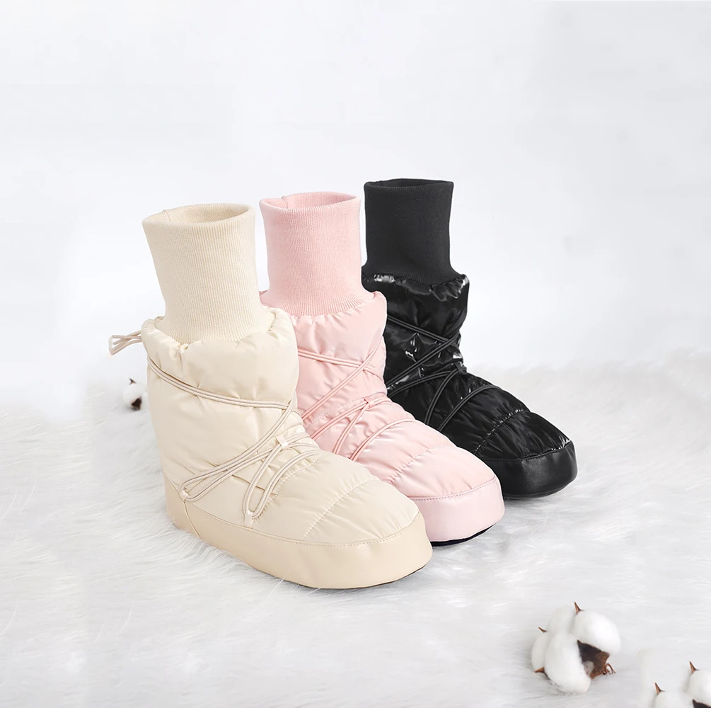 أحذية الرقص للبالغين الخريف الشتاء عالية السندات الأحذية الدافئة سميكة المخملية خفيفة الوزن أداء أحذية الرقص أحذية الباليه الرقص #1