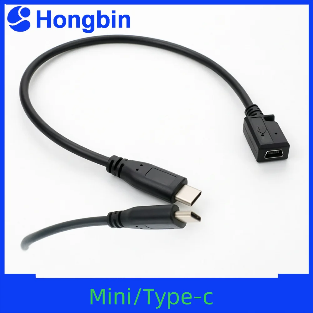 Mini USB Female to Type-C Adapter Cable, LeEco Type-C Male to Mini 5P Female T-shaped Data Cable