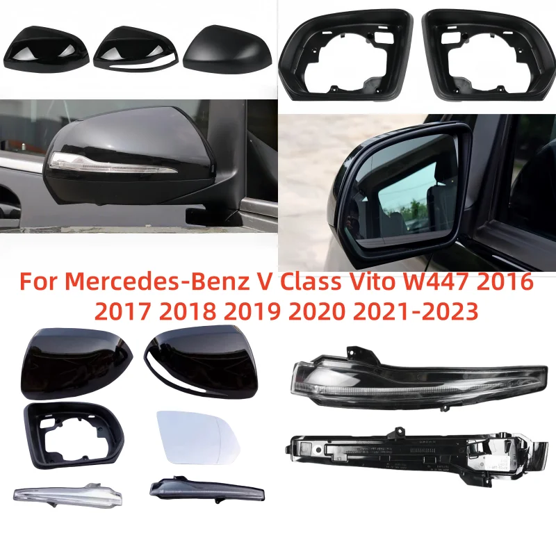 

Rear Mirror Cover Frame Turn Signal Light Bottom Lower for Mercedes-Benz V Class Vito W447 2016 2017 2018 2019 2020 2021-2023