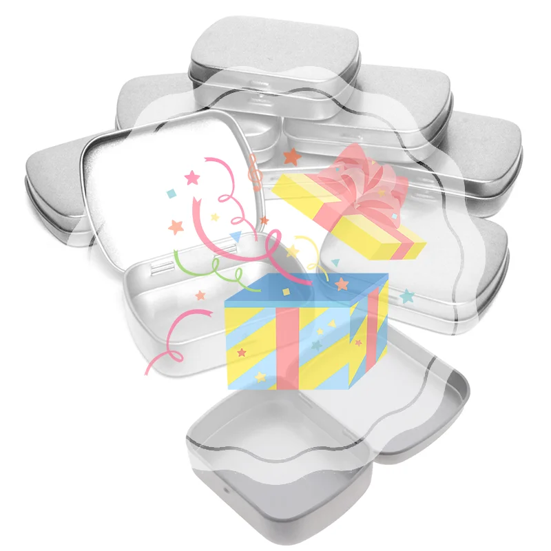 

Small Hinged Metal Tin Lip Balm Beard Wax Cream Sweets Cosmetics Pills 6x4.6x1.5