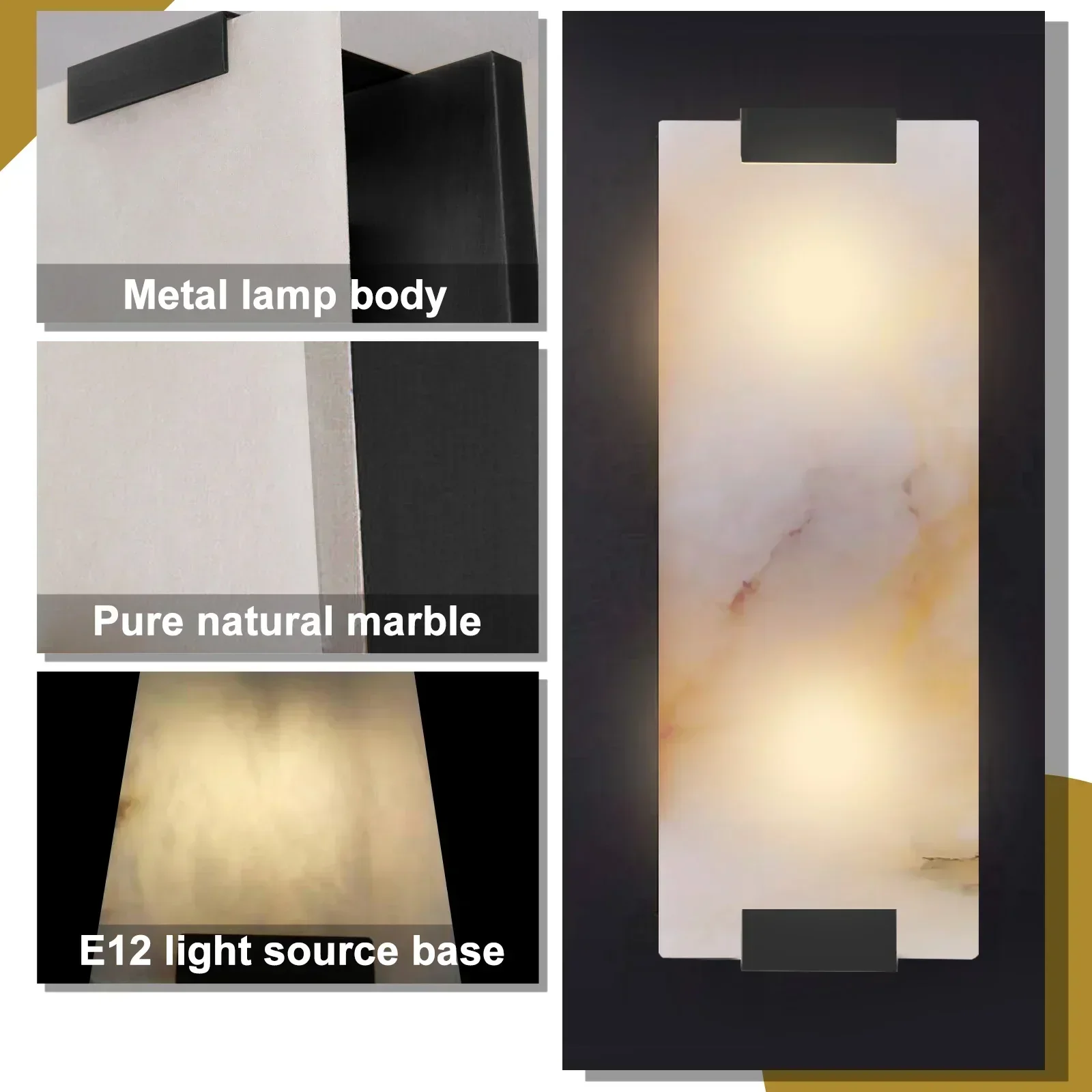 LED Modern Luxury Marble Designer Home Decoration Wall Lamp Natural Marble Creative Hanging Lamps for Dinning Room Decor