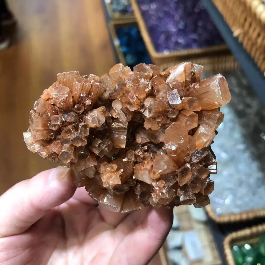 

New!!!!!!!!!! Natural Orange Aragonite Quartz Crystal Rough Stone Cluster Nepheline Specimen Healing natural stones and minerals