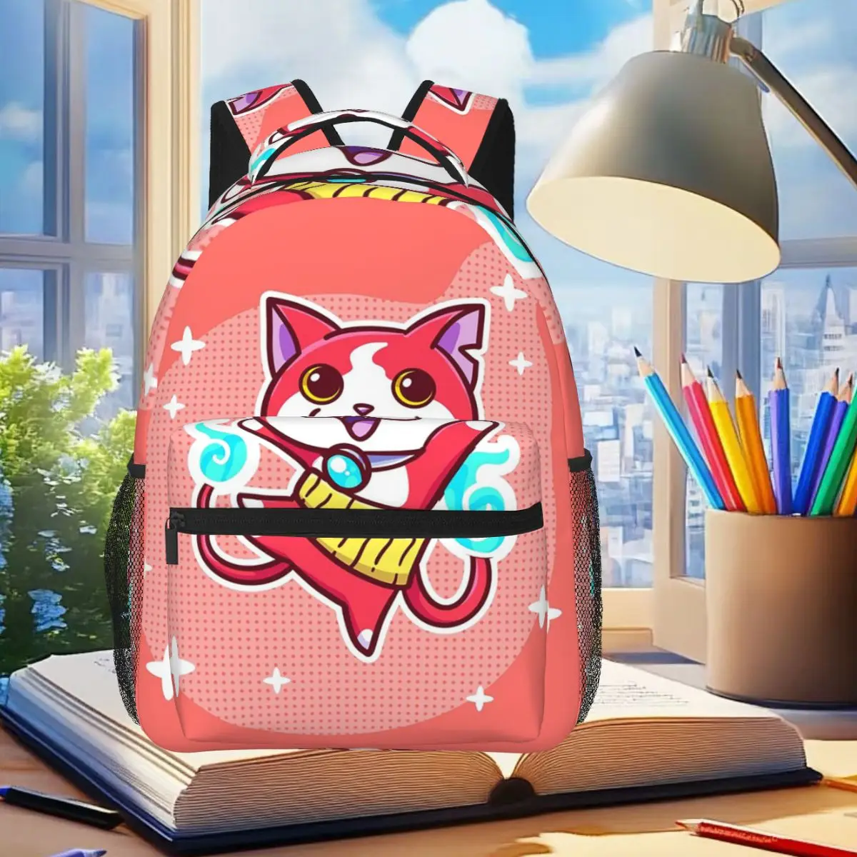 Cartoon Yokai Watch Jibanyan Backpack Student Boys Girls BookBag Kids School Bag Laptop Shoulder Bags for Men Women