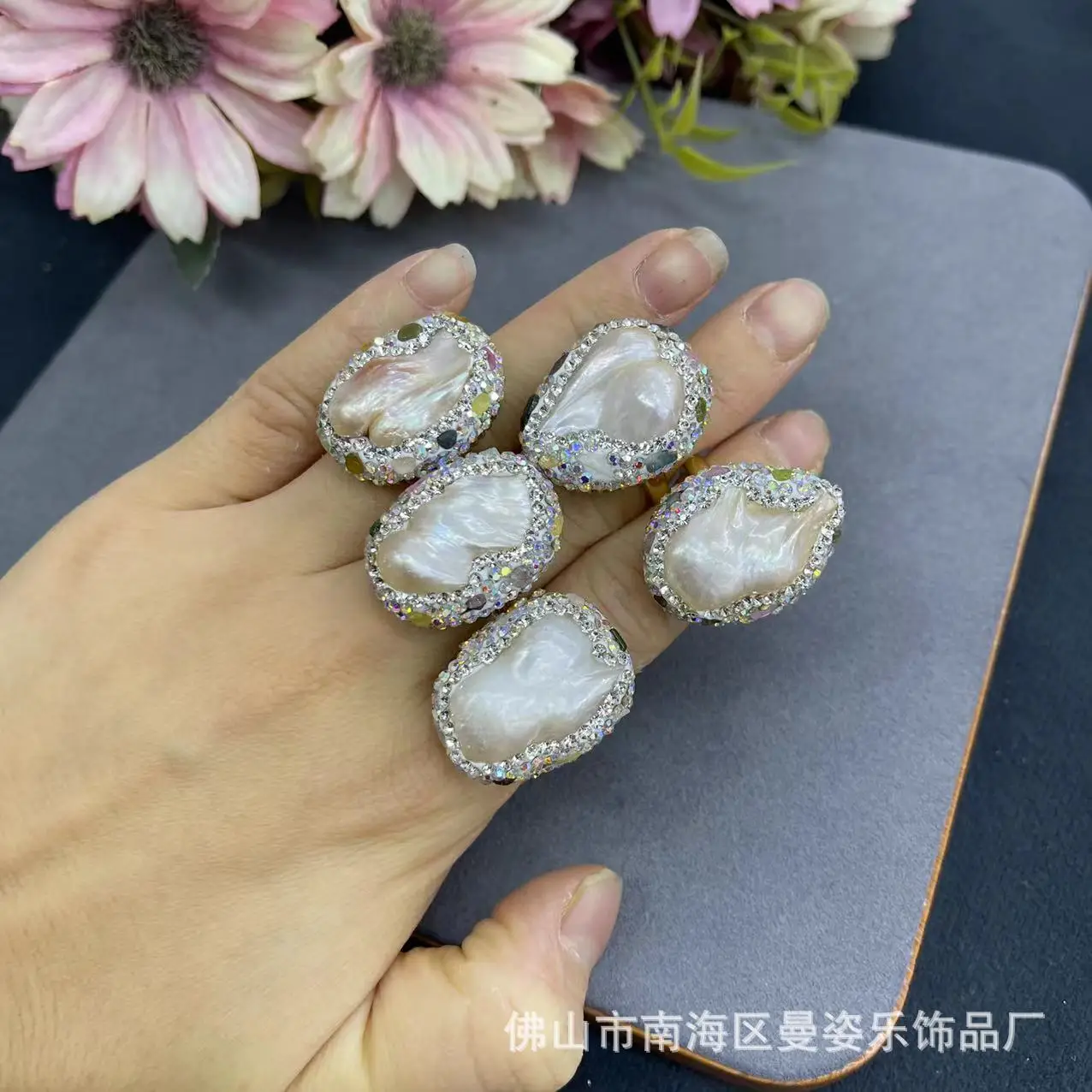 

Natural special-shaped baroque pearl live color retention, French vintage Douyin hot-selling ring