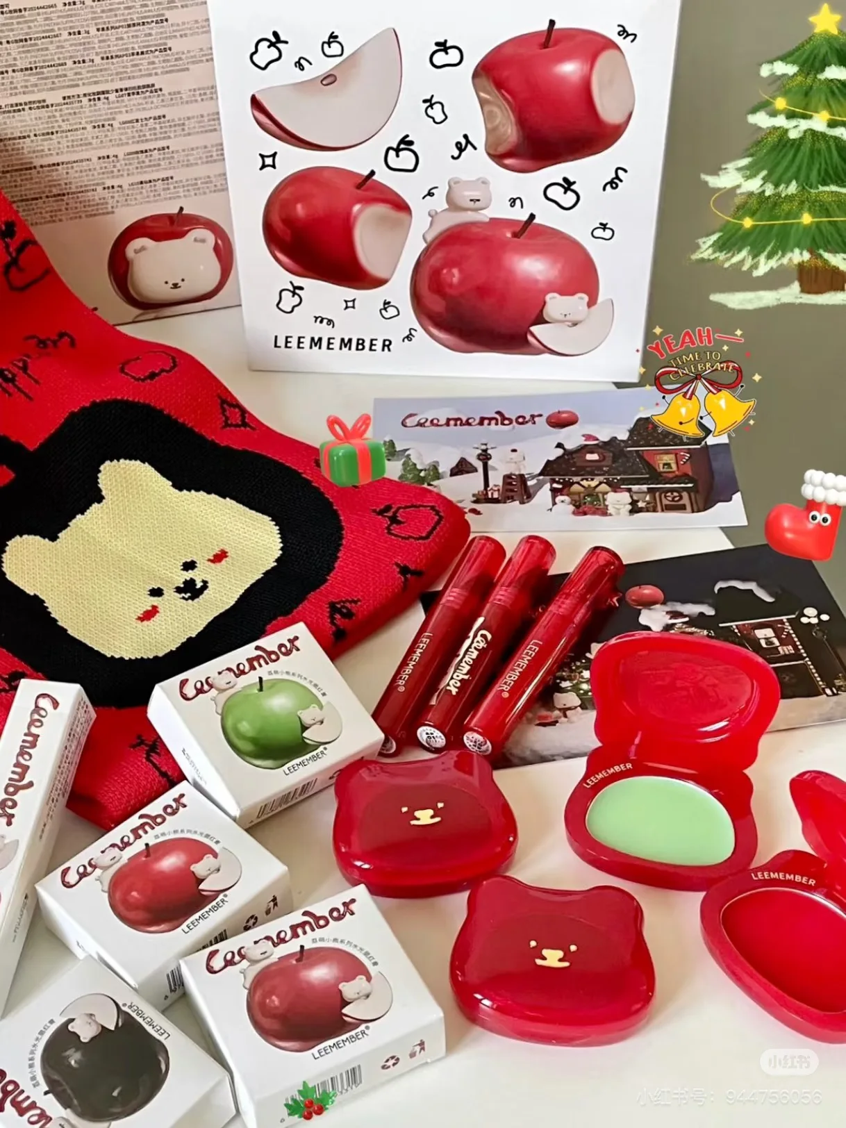 leemember-juego-de-regalo-de-oso-navideno-bolsa-de-almacenamiento-de-crema-y-colorete-con-agua-esmaltada-juego-de-maquillaje