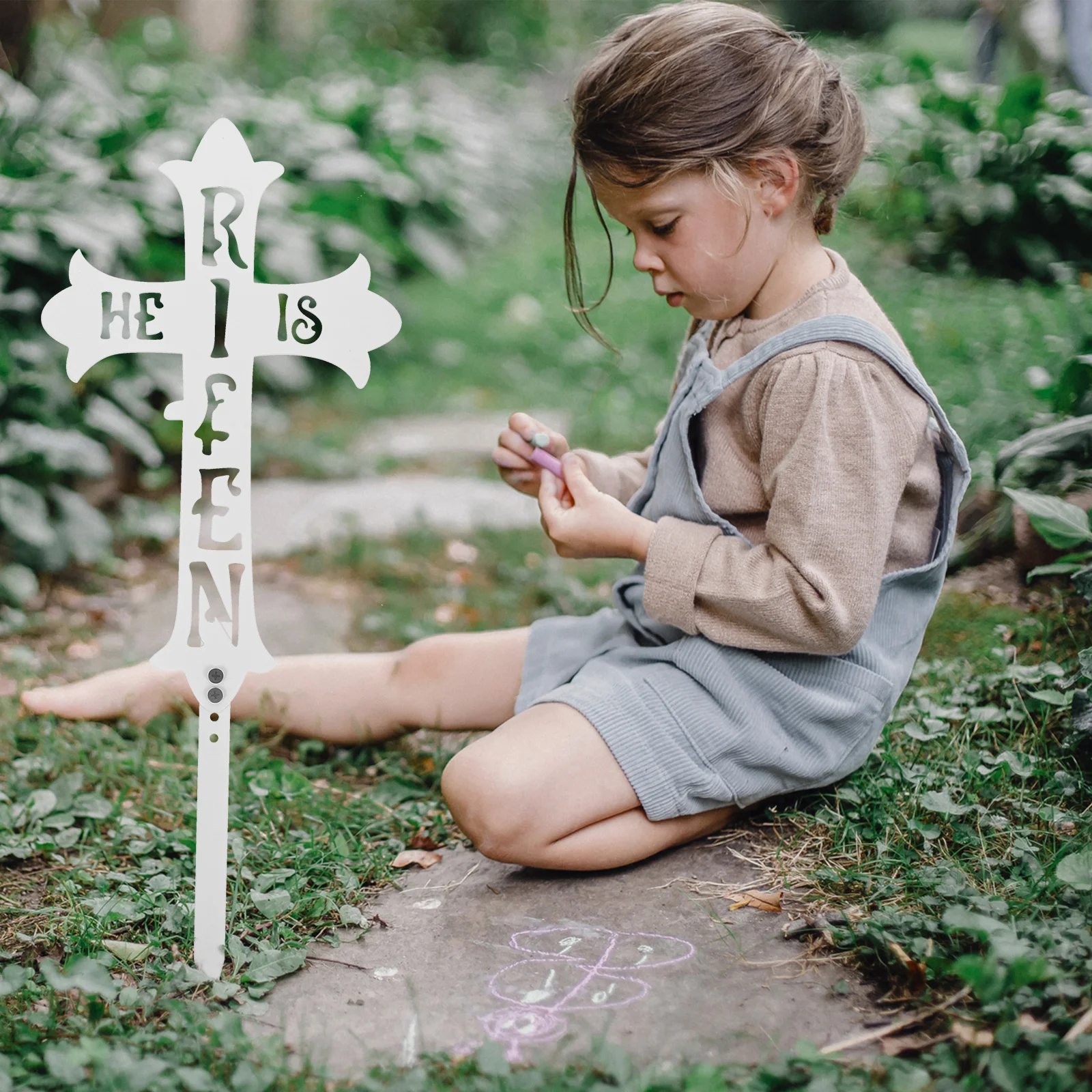 

1Set Cross Garden Stake Easter Yard Decor Outdoor Lawn Sign for Garden Party Festival Decoration Weather Resistant Unique Design