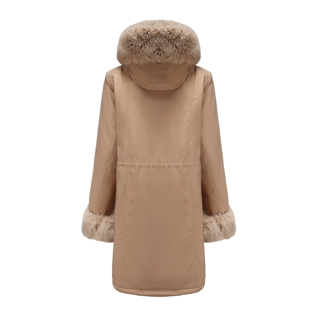 Winter Women Parkas New Fashion Detachable Fur Collar Hooded Cotton-padded Coat Long-sleeved Parker Jacket