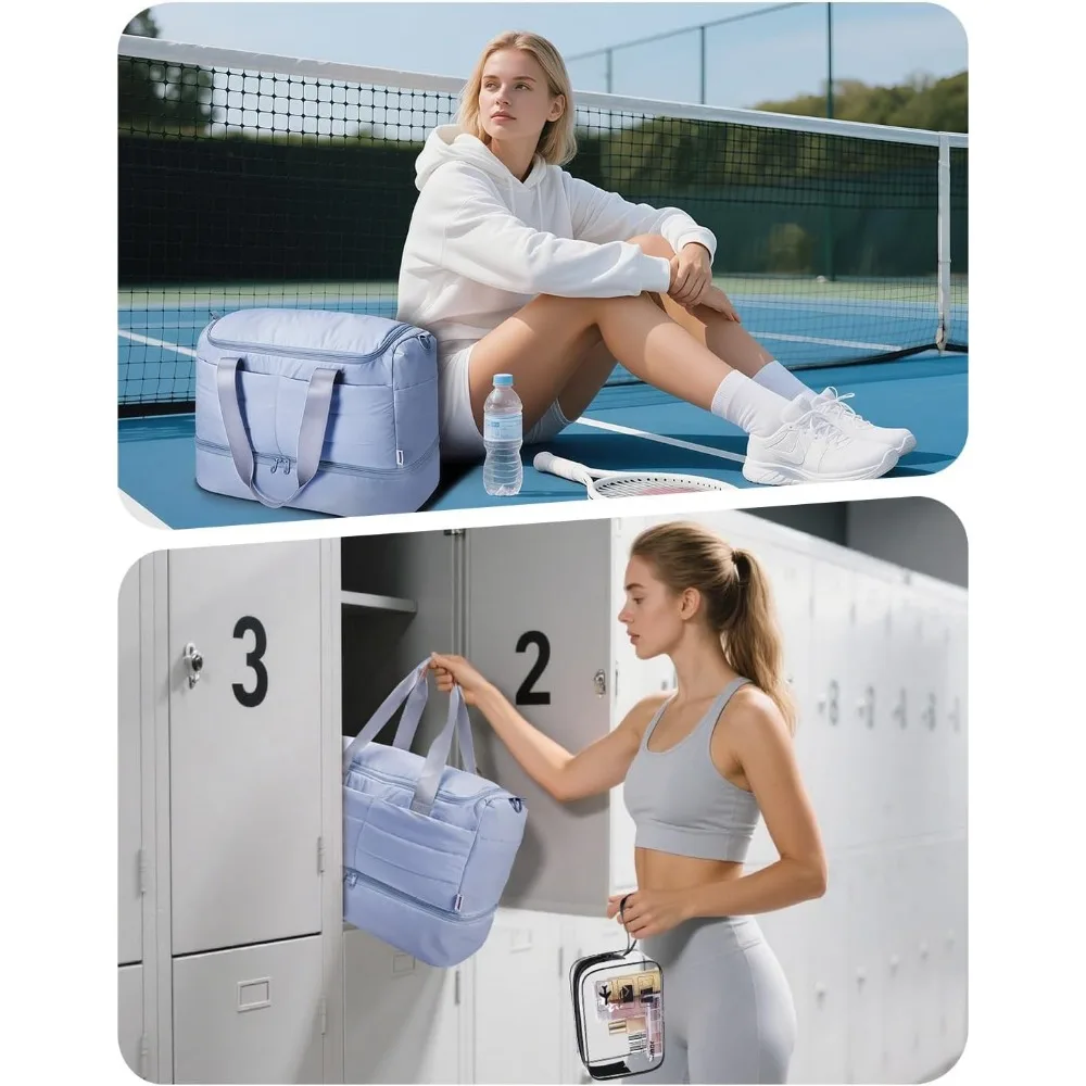 حقيبة سفر منتفخة خفيفة الوزن للنساء مقاس 18 × 14 × 8 مع حجرة للأحذية ومعتمدة من إدارة أمن المواصلات الأمريكية لخطوط الجوية الروحية الشخصية #6