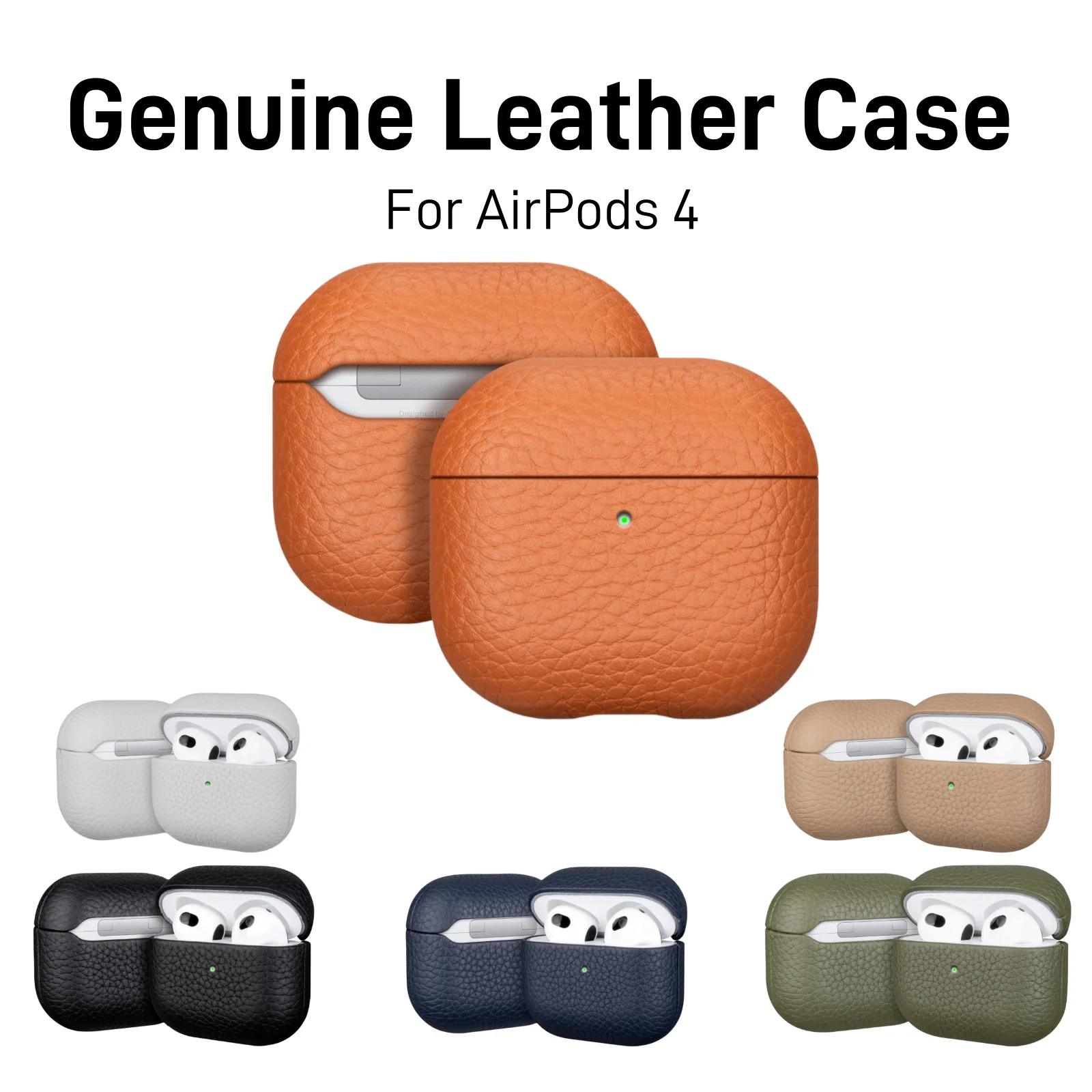 

Leather Case For AirPods 4 Business Earphone Cases For Apple AirPods 4 4th Generation 2024 Cover Headset Shell MagSafe Case