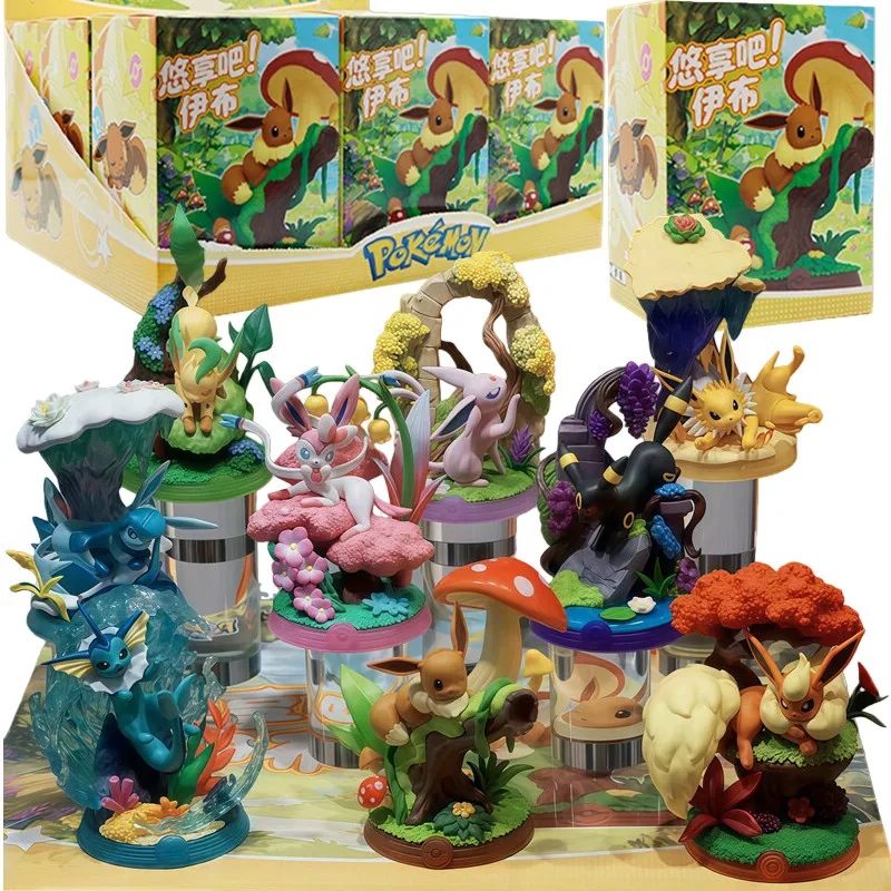 

Pokemon Eevee Serie V3 Eeveelution Espeon Sylveon Glaceon Leafeon Vaporeon Umbreon Flareon Anime Figure Model Blind Box Toy Gift