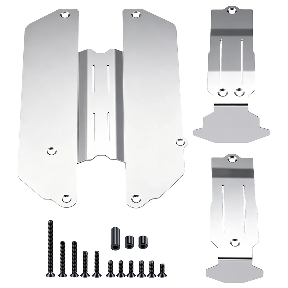 AXSPEED Stainless Steel Chassis Armor Skid Plate For Set 1/16 T-raxxas Slash RC Short Truck Full Body Protection Upgrade Part