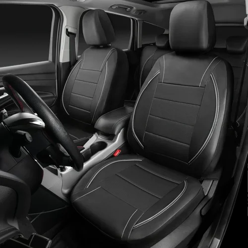 Imagen 2 del producto Fundas de lujo para asientos de coche, 5 uds., y 5 uds., fundas para reposacabezas, fundas universales para cojines de asiento de coche para todas las estaciones, protectores de cojines para vehículos