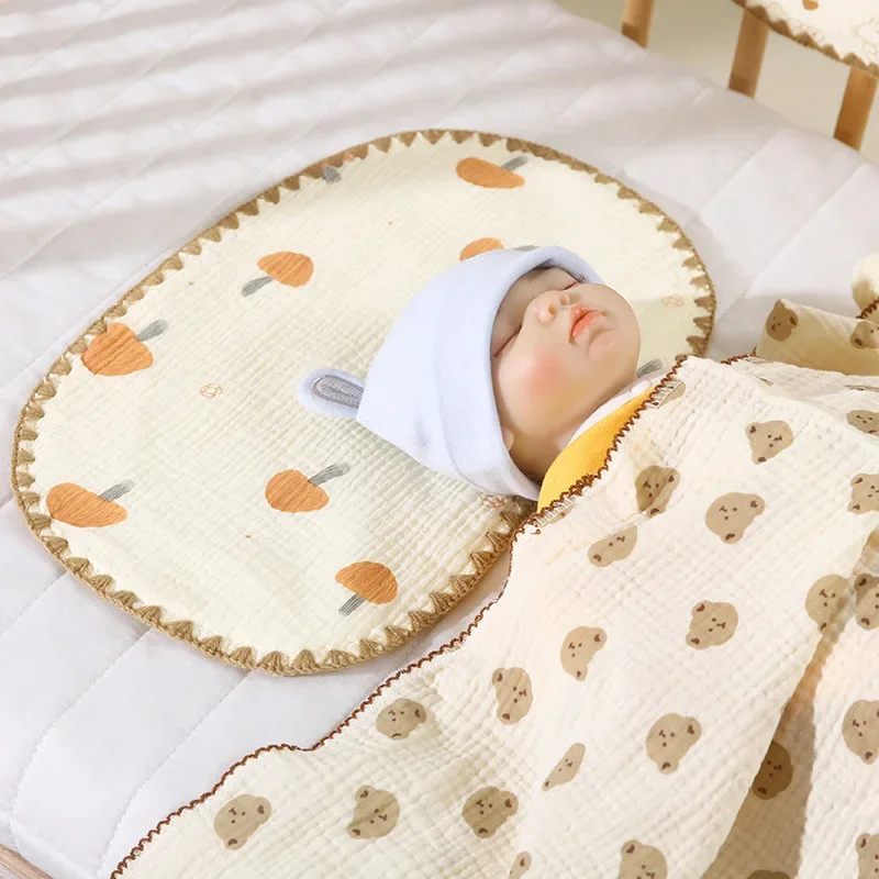 

Cotton Muslin Baby Towel Thin Pillow for Newborn Burp Cloths Baby Stuff Infant Flat Pillow Bedding Babies Accessories