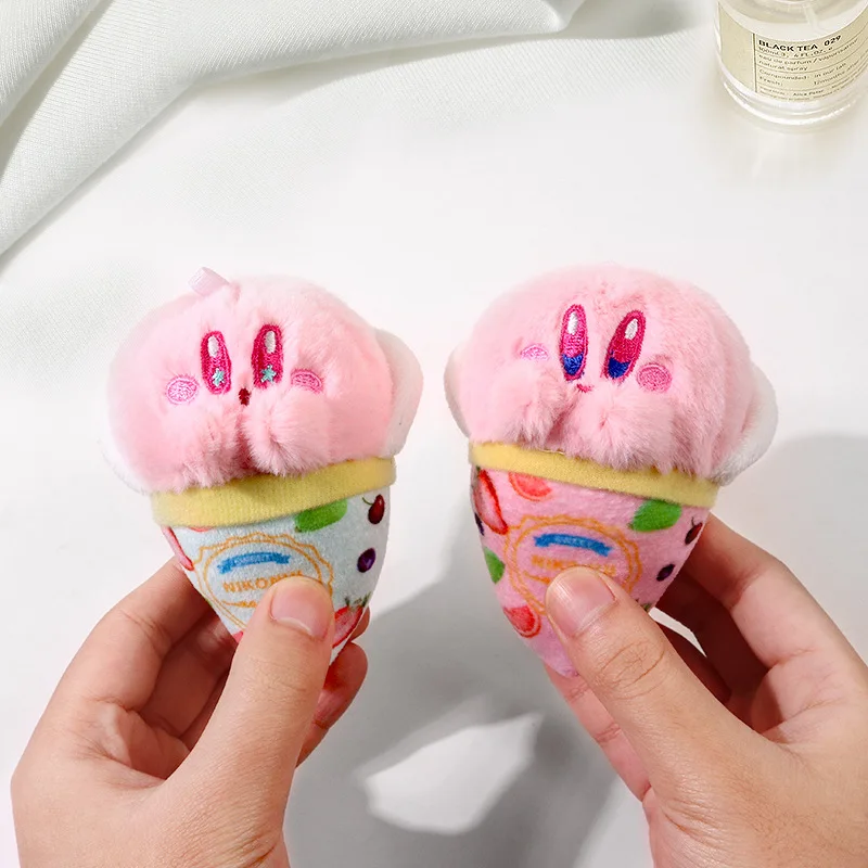 Kawaii  Kirby Plush Doll Toys Pendant Cartoon Ice Cream Series Soft Pp Cotton Kirby Cute Plush Keychain Pendant for Child Girls