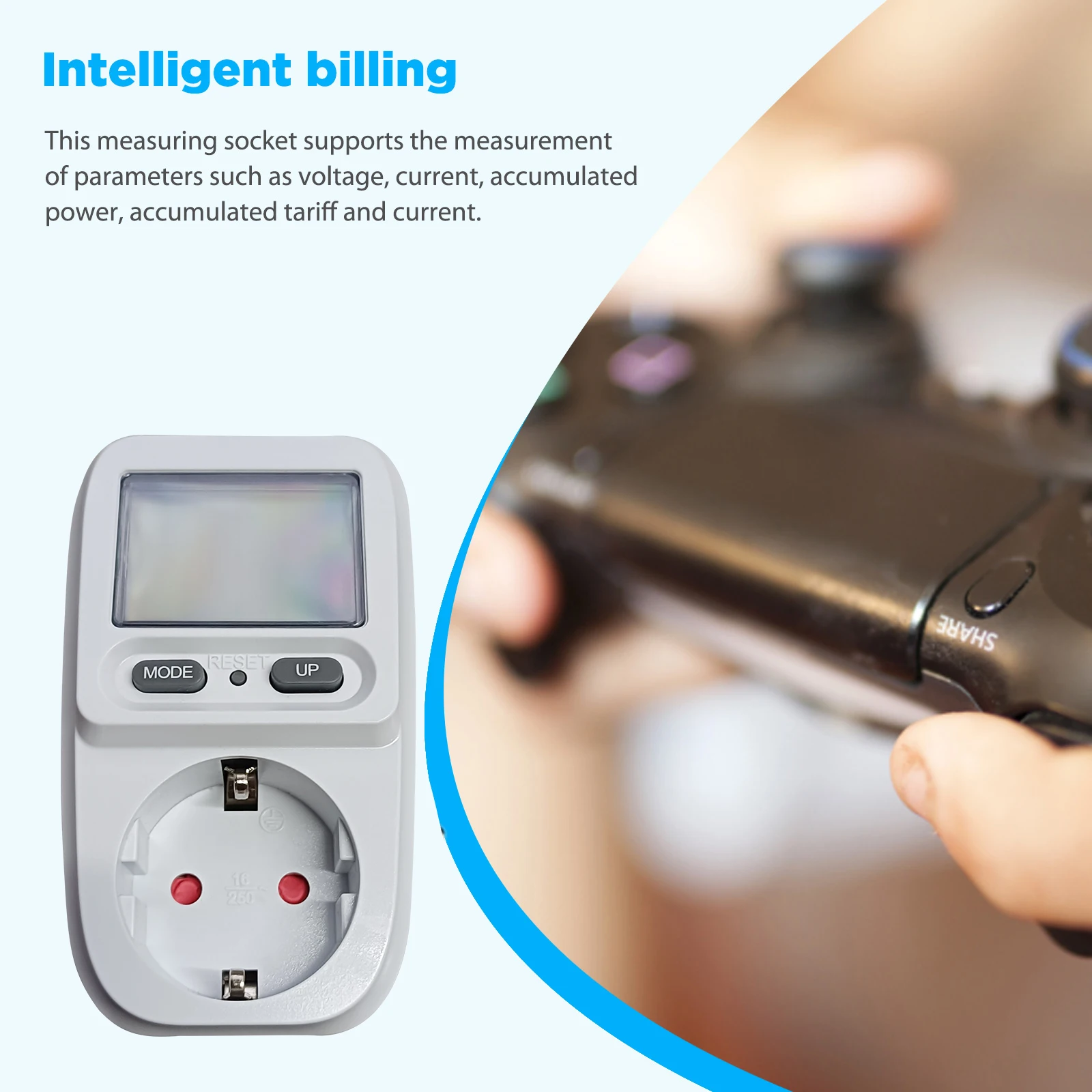 1/2pcs Billing Sockets with Backlight Multifunctional Intelligent Biller Digital Display Power Meter Billers for Home Appliances